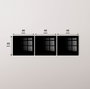 Wallity Set de 3 Cuadros Decorativos de Vidrio Templado Multicolor 40 x 40 cm